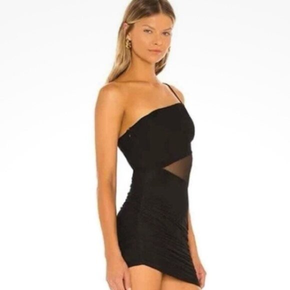 Superdown Jerica Black Mesh Mini Dress Size Medium - Picture 2 of 15